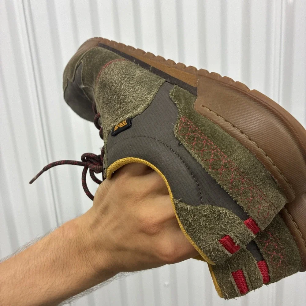 Teva Mens Suede Leather Casual Fair Sneakers Shoes Brown Green - Men Size 13